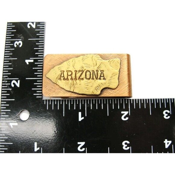 Arizona Brass Tone & Copper Tone Arrowhead Money Clip Stainless Steel Wallet - Picture 6 of 7